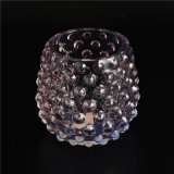 Colored Hobnail Glass Candle Holder