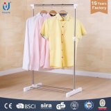 Portable and Light Single Rod Clothes Hanger with Adjustable Height