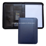 Dark Blue Real Leather Executive Folder with Side Pocket