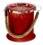 Candle Holder with Hemp Rope Handle