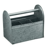 Galvanized Tin Silverware Utensil Caddy