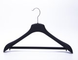 Fashion Brand Black Plastic Hanger for Clothes with Bar
