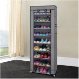 9 Tier Shoe Shelves Canvas Fabric Shoe Rack Storage Cabinet Rail Shoes Organizer Zipper Standing Sapateira Organizador Furniture (FS-01C)