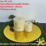 4mm Large Round Yellow Glass Candle Holder