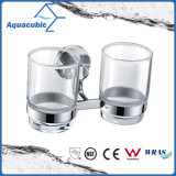Contemporary Wall Mount Chromed Double Tumbler Holder (AA9615B)