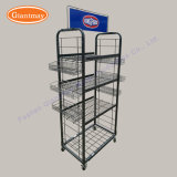 Retail Store Used Potato Chip Free Standing Metal Wire Hanging Display Racks for Snacks