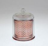 New Design Glass Candle Holder with Glass Cap