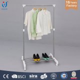 Extendable Stainless Steel Single Rod Clothes Hanger with Mesh Metal Clothes Rack