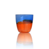 Two Colored Glass Candle Holder