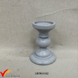 Short Beach Style Antique Pillar Candle Holders Wood