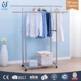 Double Pole Extendable Clothes Hanger with Metal Connector Stand