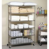 Chrome Mobile Wire Shelving for Warehouse and Restaurant with 6-Layer