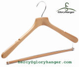 Wholesale Good Quality Natural Wood Clothes Hanger with Trouser Bar
