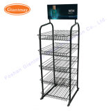 5 Tiers Black Powder Coated Wrought Iron Metal Wire Basket Nail Polish Display Rack Stand