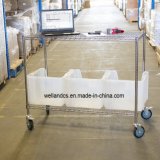Factory Warehouse Storage Heavy Duty Chrome Steel Wire Shelf Shelving Trolley Cart, NSF Approval, 800lbs Loading Capacity Per Shelf