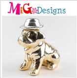 Wholesale Lovely Gentleman Golden Dog Ceramic Piggy Bank