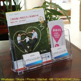 Transparent Plexiglass Acrylic Pocket Brochure Display Bookshelf