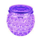 Globe Shape Heavy Glass Candle Holder with Glass Lid