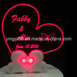 New Acrylic Heart Cake Topper for Weddings with LED Light