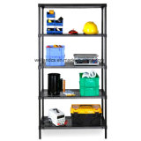 NSF Black Coated 5 Tiers Heavy Duty Perforated Metal Garage Storage Rack Shelving