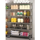 6-Tier Mobile Chrome Wire Shelving for Supermarket (21