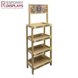 Floor Wood Beer Display Rack Wine Display Shelf