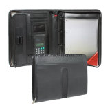 Genuine Leather A4 Portfolio Business Briefcase with Notepad