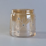 Laser Decorative Glass Candle Holders with Cut Rim
