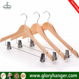 Mutifunctional Wooden Shirt Hanger with Metal Clips, Gament Usage Wooden Hanger Wholesale