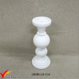 Retro White Solid Wood Pillar Candle Stand