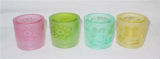 Cylinder Clear Colorful Glass Candle Holder/Cup (DRL06070)