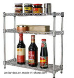 Assemble 3 Tiers Table Chrome Mini Spice Rack Kitchen Wire Shelf Unit for Sale