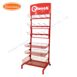 3 Tier Adjustable Floor Standing Snack Metal Hanging Basket Exhibition Display Stand Rack