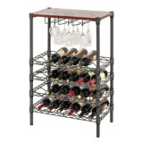 2017 Wholesale 5 Tiers Adjustable Display Metal Frame Wire Shelf Wine Rack for Household