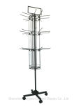 Supermarket with 4 Wheels Rotatably Movable Gloves Metallic Wire Display Rack