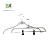 Grey Rubber Paint Coated Plastic Shirt / Skirt Hanger