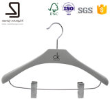 Huaqi Fashion Luxury Grey Color Wooden Suit Hangers for Display