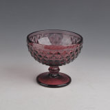 Colored Hobnail Glass Candle Holder