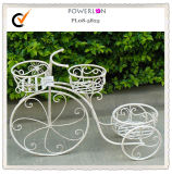 Antique White Garden Bicyle Flower Stands with 3 Baskets