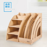 DIY Wooden Stationery Organizer with 2 Columns File Rack