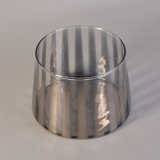 Mouth Blown Glass Containers for Candles with Silver Color