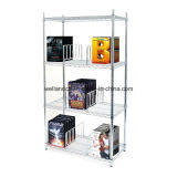 Hot Selling Four Layers Carbon Steel Book Rack with Chrome Plated