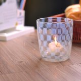 Mouth Blown Printing Glass Candle Holder