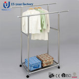 All Metal Double Rod Telescopic Clothes Hanger