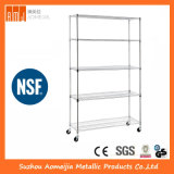 5 Tier Adjustable Wire Metal Shelving Rack, Chrome