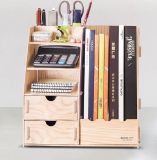DIY Office Storage Box with Magazine Holder Wooden Color D9116
