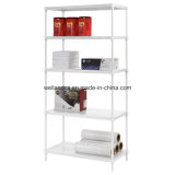 5-Tier Steel Shelving in White with 5 Perforated Steel Shelves for Storage