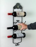 Wall Mounted 3 Bottles Wine Holder Rack
