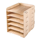 Desktop Stationery Wooden DIY 6 Layers File Rack