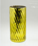 High Cylindrical Yellow Candle Holder